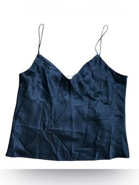 Silk Maison Mulberry Silk Navy Cami Tank